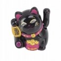 Lean Kiniška Lucky Cat Figurine in a Vitrine Solar Ornament Sand Color Lean Kiniška Lucky Cat Figurine in a Vitrine Solar Ornament Sand Color