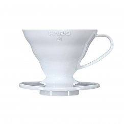 Hario V60-01 muovinen suodatinvalutin valkoinen