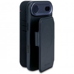 Декодированный кожаный съемный кошелек для iPhone 17 Air Navy Shadow
