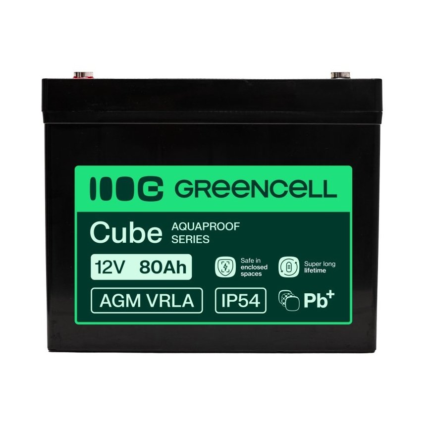 Green Cell AGM12V80AH-H UPS akumulators Noslēgts svina skābju (VRLA) 12 V 80 ampērstunda – 2
