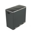 Spacetronik Three-Compartment Metal Trash Can, Dark Gray Spacetronik Three-Compartment Metal Trash Can, Dark Gray