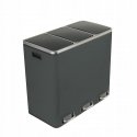 Spacetronik Three-Compartment Metal Trash Can, Dark Gray Spacetronik Three-Compartment Metal Trash Can, Dark Gray