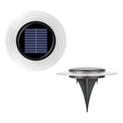 "Saska Garden" stair light, solar-powered disk light, 28 LEDs, designed for ground or wall mounting.