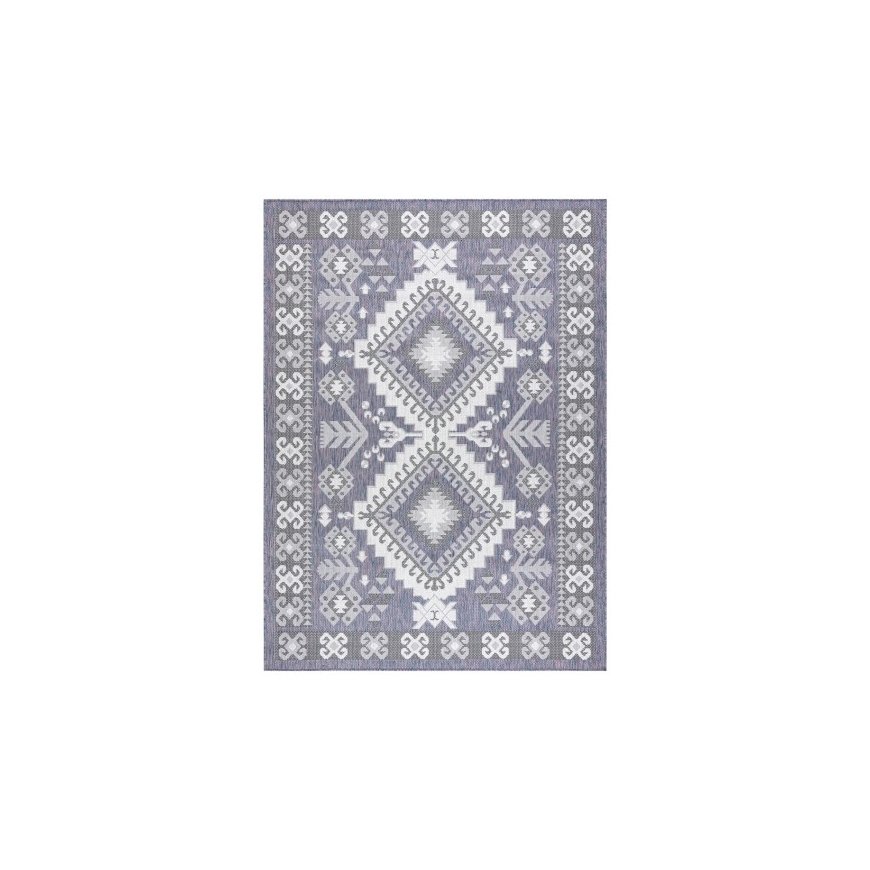 Blue Rug VINEA AZTEC blue color 160x220 Hakano