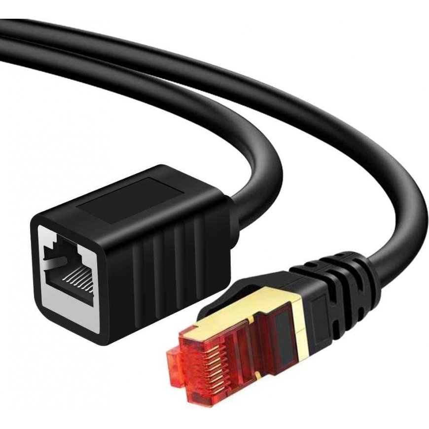 Spacetronik CAT7 Black LAN Extension Cable 2m