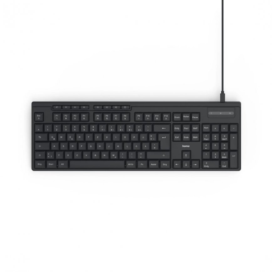 Hama CK-200 klaviatūra Namams / biurui USB QWERTZ Vokiečių Juoda