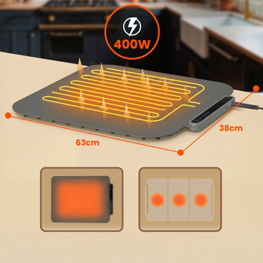 Extralink ELEKTRYCZNA MATA GRZEWCZA SZARA 63X38 CM 400W – 3