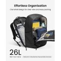 tomtoc UrbanEX-T77 Nešiojamojo kompiuterio kuprinė, 26 l, juoda