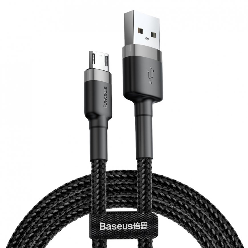 Baseus CAMKLF-CG1 USB kabelis 2 m USB A Micro-USB B Juoda, Pilka