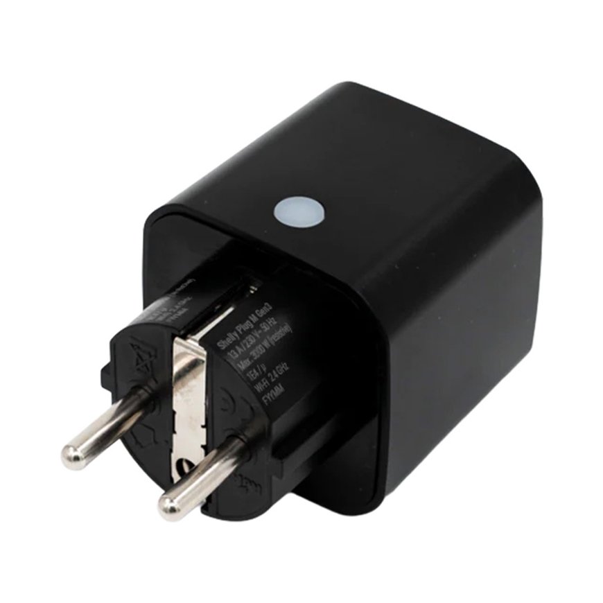 Shelly Plug M Gen3 Matter 13A nutikas pistik, must
