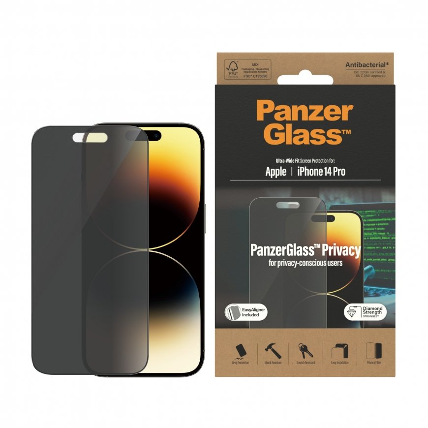 PanzerGlass ® Privacy Screen Protector iPhone 14 Pro | Ultra-Wide Fit w. EasyAligner – 2