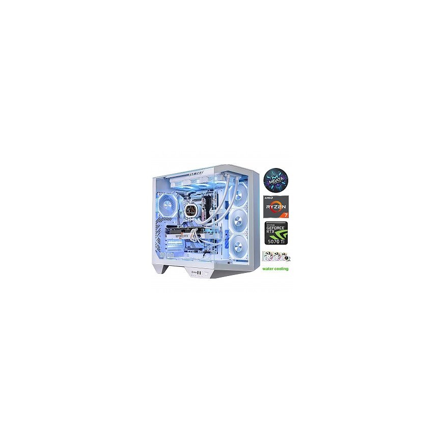 MDATA GAMING ArcticX Pro Ryzen 7 7800X3D 64GB 2TB SSD RTX 5070Ti NoOS