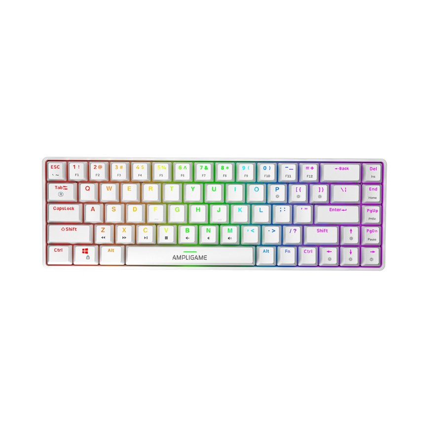 Fifine GK1W mehāniskā tastatūra, 65% RGB