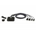 ATEN CS22HF (KVM) tastatūras/video/peļu pārslēgšanas mehānisms Melns ATEN CS22HF (KVM) tastatūras/video/peļu pārslēgšanas mehānisms Melns