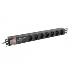 Lanberg PDU-PRO-07E-0200-BK energosadales vienība, PDU 6 Maiņstrāvas izvade (-s) 1U Melns
