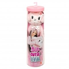 Barbie Cutie Reveal Doll & Accessories, Cuddly Series Lamb with 10 Surprises