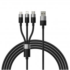 Baseus SUP0002696 USB kabelis USB 3.2 Gen 1 (3.1 Gen 1) 1,2 m USB A USB C/Micro USB-A/Lightning Melns