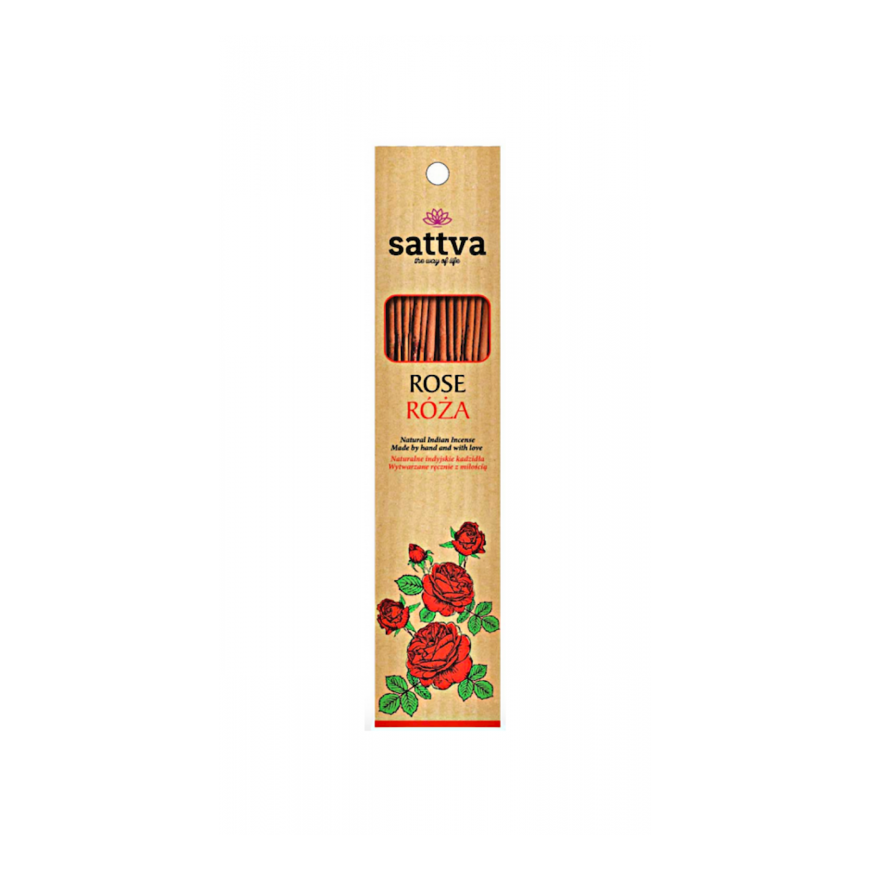 Ruusuinfuusion suitsukkeiden tikut Rose, Sattva Ayurveda, 15 kpl. – 2