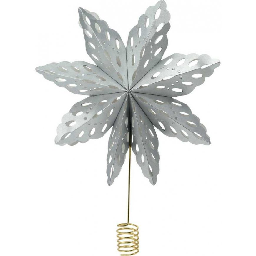 Christmas Decoration Christmas Tree Top Star 30cm, Paper, Silver – 2