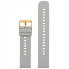 "Pacific U27" rubber watch strap - light gray/golden - 22 mm