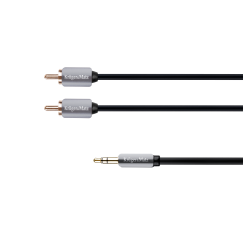 Kruger & Matz AUX 3,5 mm - 2x RCA 3 m Musta
