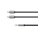 Kruger & Matz AUX 3.5mm - 2x RCA 3m Melns Kruger & Matz AUX 3.5mm - 2x RCA 3m Melns