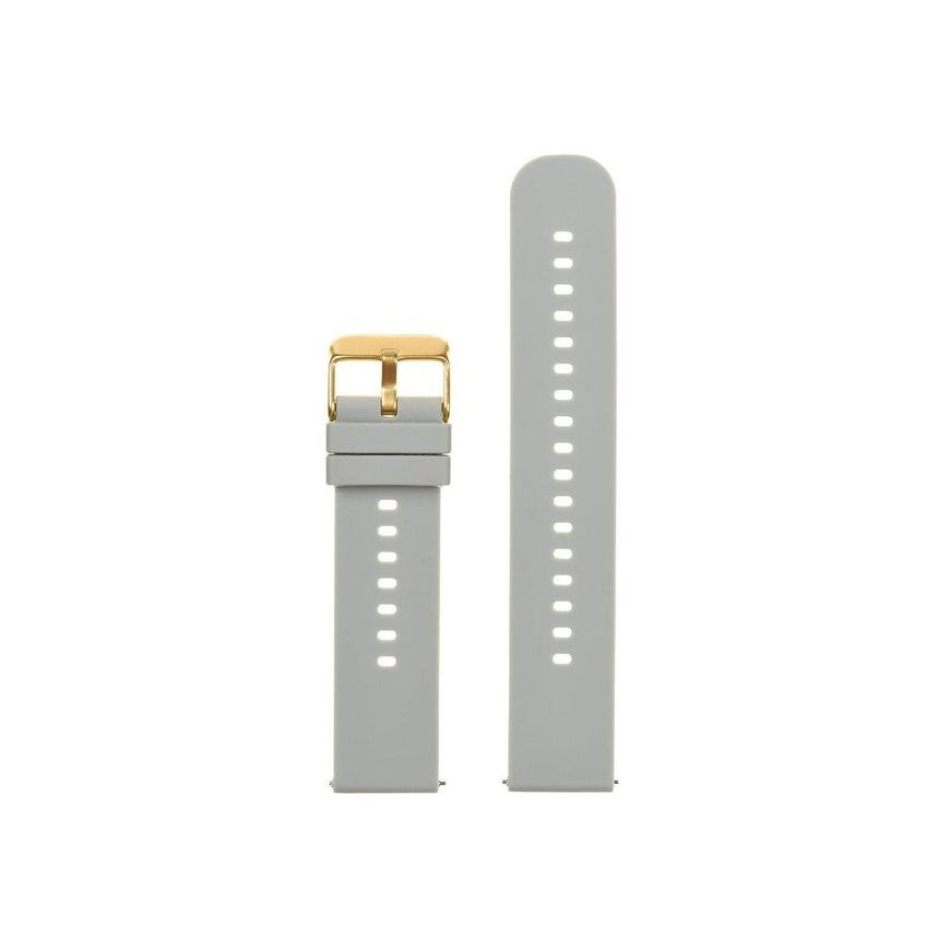 "Pacific U27" rubber watch strap - light gray/gold - 20 mm – 2