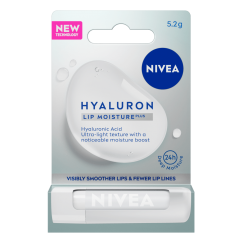 Nivea Hyaluron Lūpų Drėkinimas Plius Skaidrus, 5.2 g