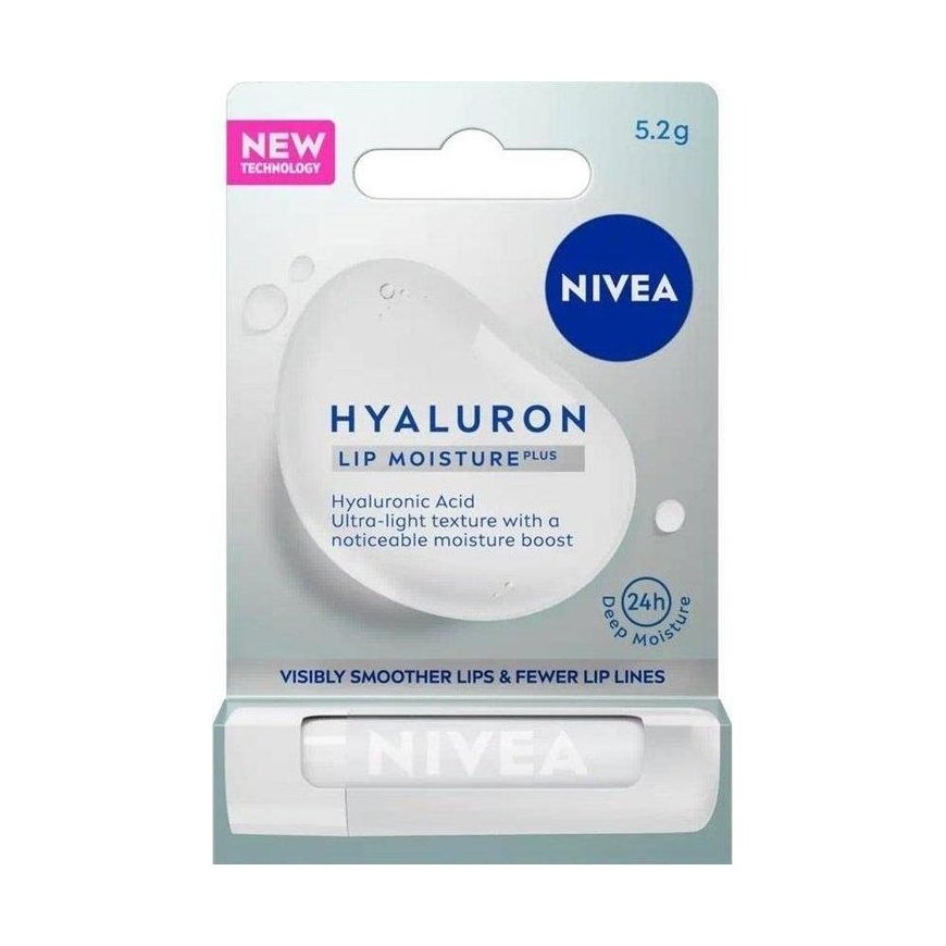 Nivea Hyaluron Huulivoide Plus Läpinäkyvä, 5.2 g – 2