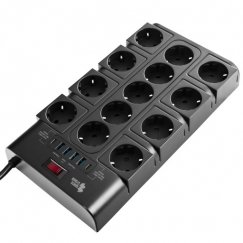 Spacetronik Virtalähde 13xAC 4xUSB 2xUSB-C