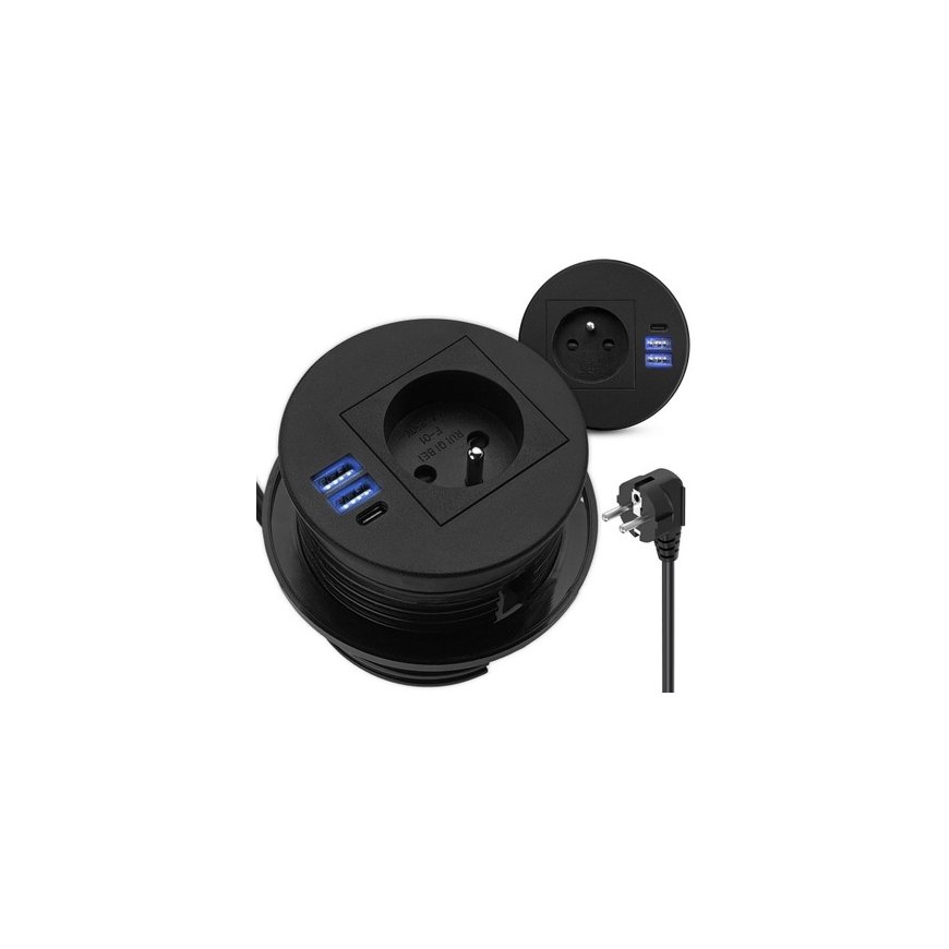 Round tabletop socket Spacetronik SPS-R0D2B