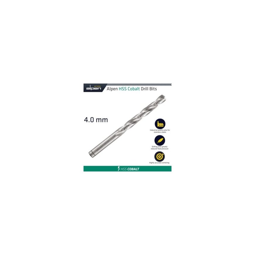 metāla urbis, kobalts 4,5 mm, HSS-Co ALPEN [0061300450100] – 2