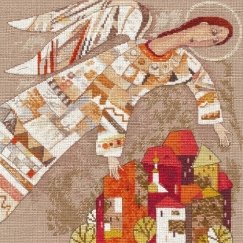 Beldizart ristkülikukujulise tikandikomplekt "Angelė sargybinė" 25×25 cm S1684
