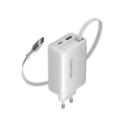 CANYON-laturi OnCharge 65RC sisäänrakennetulla USB-C-kaapelilla 65W 1xPD 1xQC CANYON-laturi OnCharge 65RC sisäänrakennetulla USB-C-kaapelilla 65W 1xPD 1xQC
