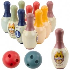 Lean Toys Laste boulingu komplekt lastega, 10 pukke, 2 palli
