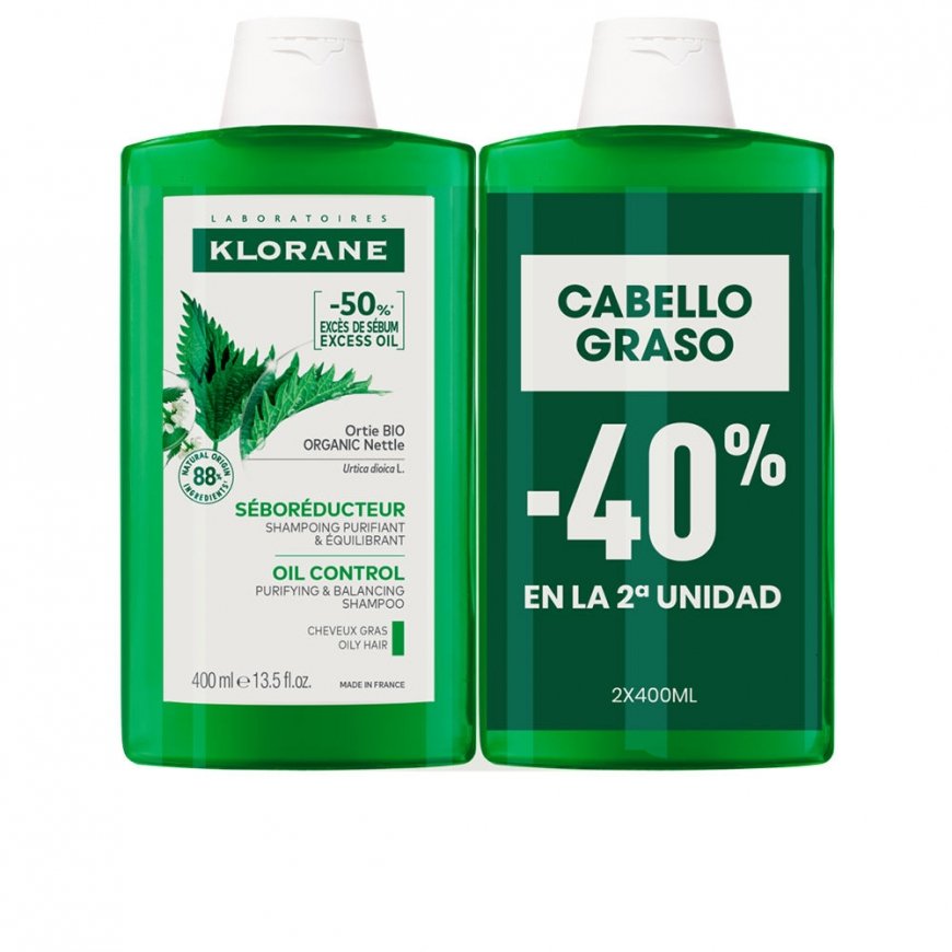 Klorane A LA ORTIGA BIO rasu reguleeriv šampoon rasusele juustele 400 ml