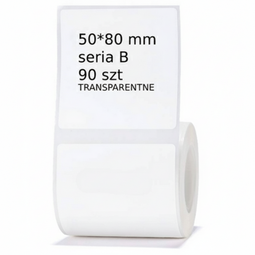 Etiketės B serija Niimbot 50x80 mm 95 vnt. skaidrios