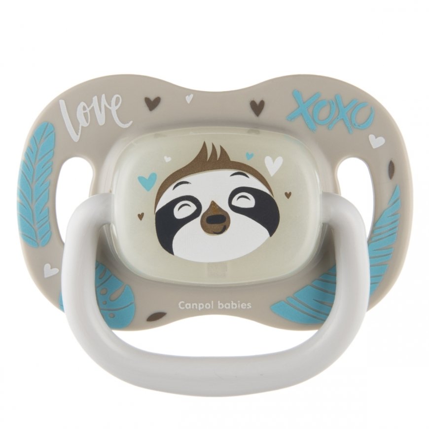 CANPOL BABIES silicone symmetrical pacifier, 0-6M, EXOTIC (sloth), 34/920_leni – 2