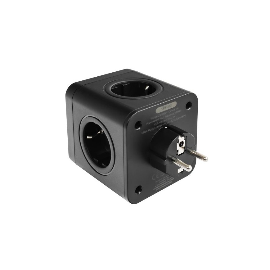 Spacetronik Virtalähde 4xAC 2xUSB 1xUSB-C SPS-C03B – 2