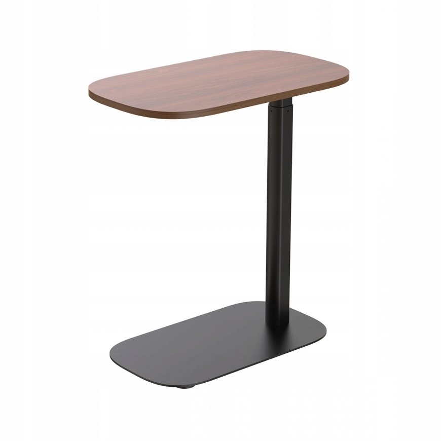 Spacetronik Buddy 17 adjustable height desk, black, dark wood – 2
