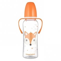 CANPOL 11/845 Standardne pudel koos käepidemetega 250ml CUTE ANIMALS oranž.