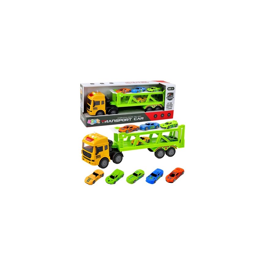 Lean Toys Leikkivetoauto, jossa on autot, 35 cm – 2