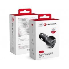 Automobilinis įkroviklis Forcell F-Energy Carbon 2 x USB C QC3.0 PD 3A 40W CC50-2C juodas