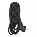Solight PP09 ilginamasis kabelis, 3 lizdai, 3m, juodas Solight PP09 ilginamasis kabelis, 3 lizdai, 3m, juodas