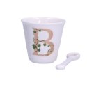 LA PORCELLANA BIANCA UNICO cup with spoon 75 ml, design B LA PORCELLANA BIANCA UNICO cup with spoon 75 ml, design B