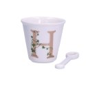 LA PORCELLANA BIANCA UNICO kruus koos lusikaga 75 ml, Disain H LA PORCELLANA BIANCA UNICO kruus koos lusikaga 75 ml, Disain H