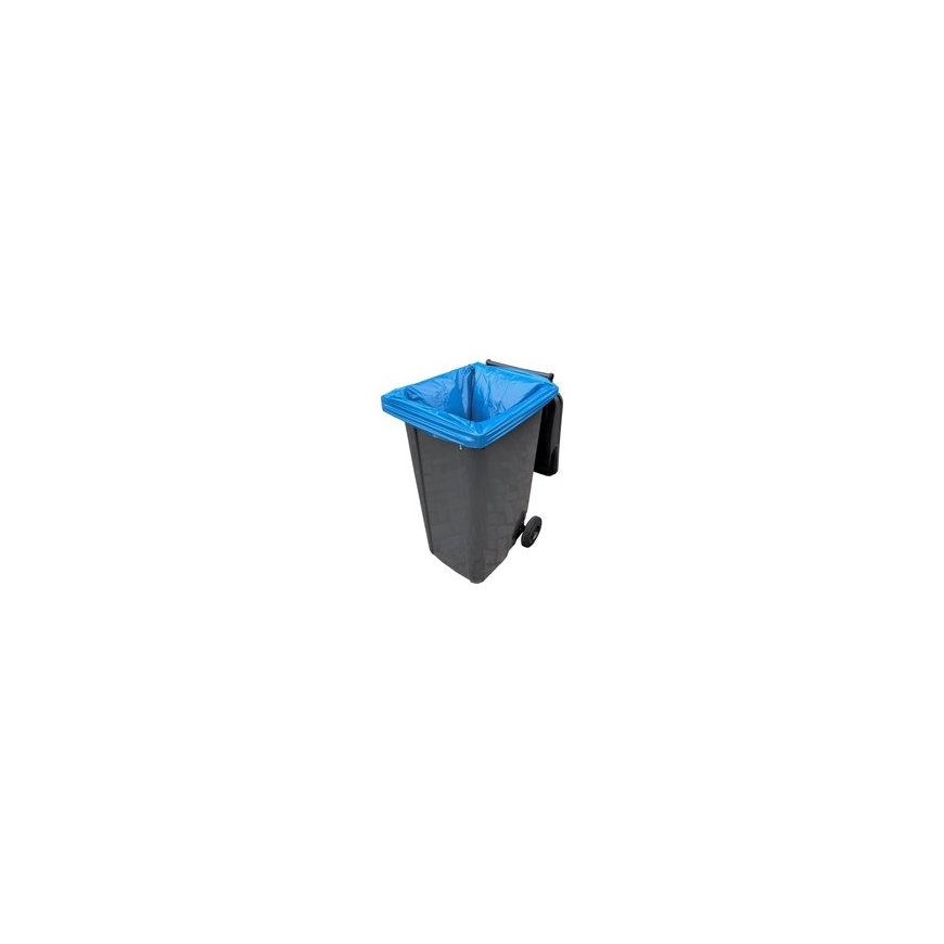 MEVA 80 microns thick garbage bags. durable roll of 5 pcs. - blue 240L