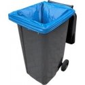 MEVA 80 microns thick garbage bags. durable roll of 5 pcs. - blue 240L