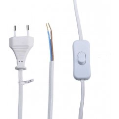 Solight PF50 flekso vads 2m plakans - slēdzis - balts