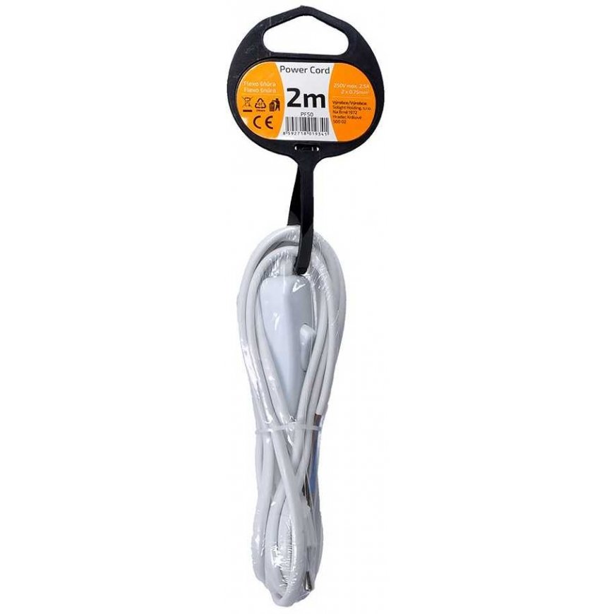 Solight PF50 flex cable 2m flat - switch - white – 2